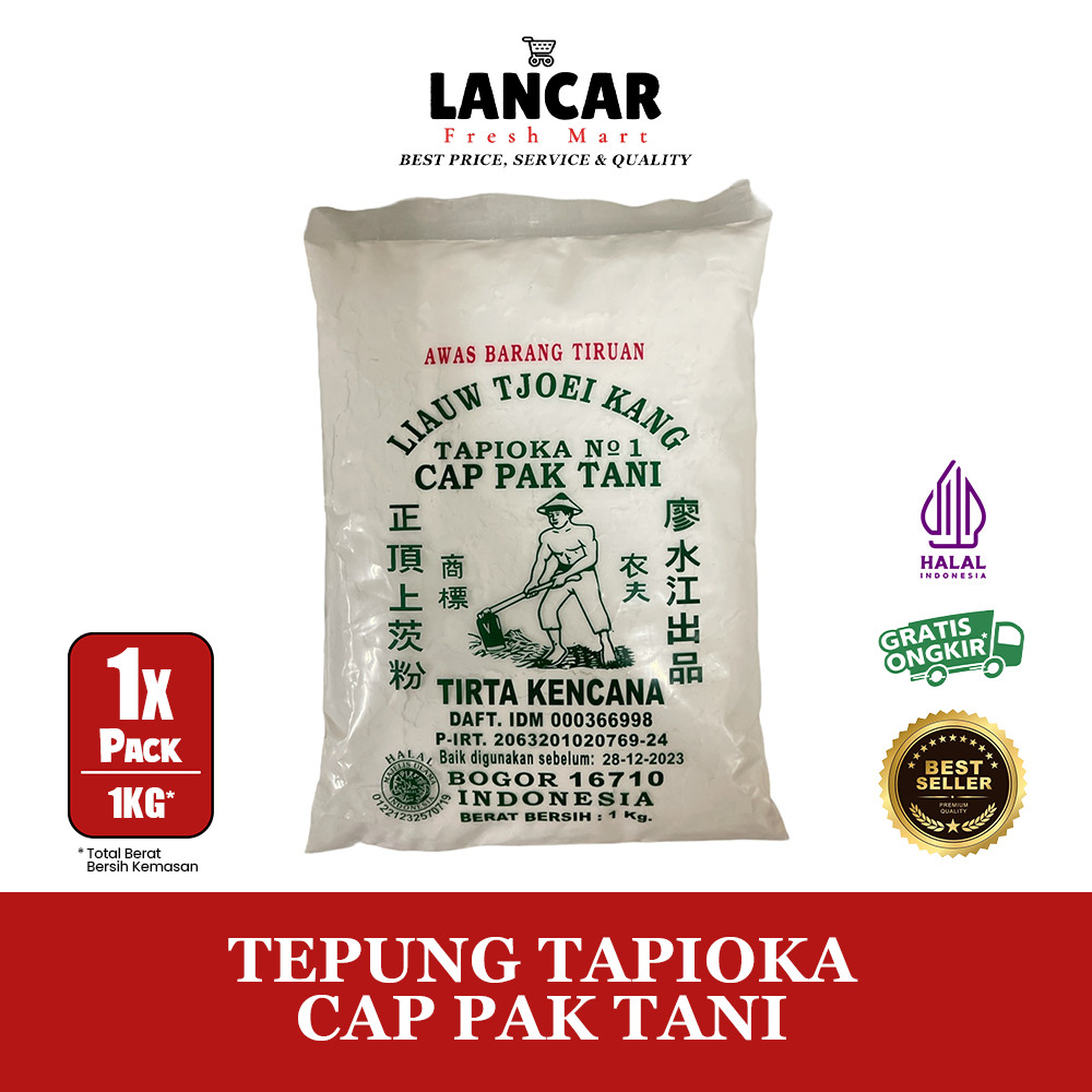 

TEPUNG TAPIOKA SAGU TANI 1KG / SAGU TANI LIAUW TJOEI KANG TAPIOKA PAK TANI 1KG
