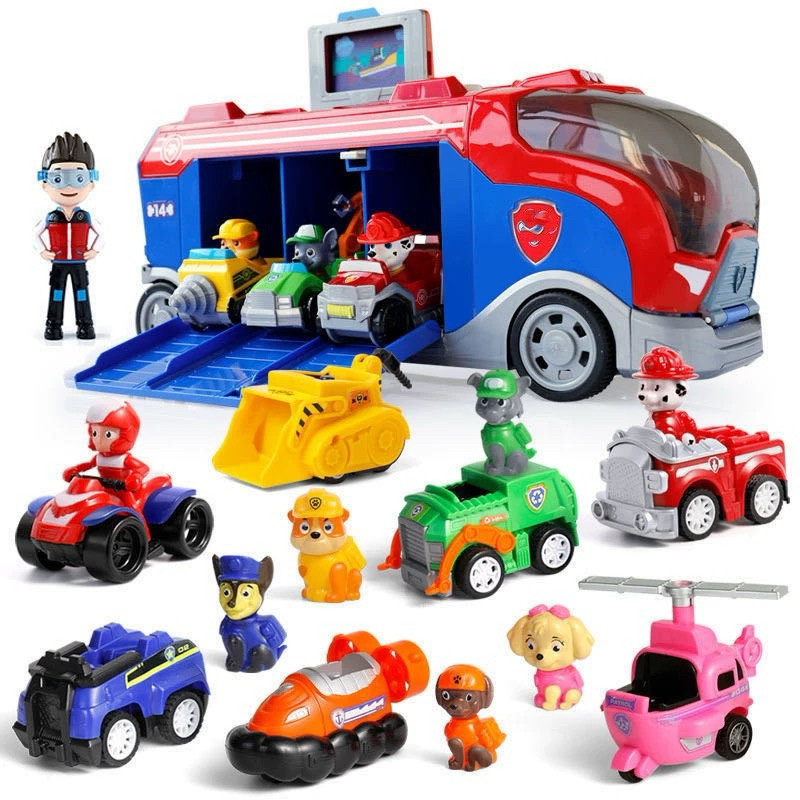 

Push Pull Car PAW Patrol Figurine Garage Truck Vehicle Mainan Mobil2an Pretend Plays