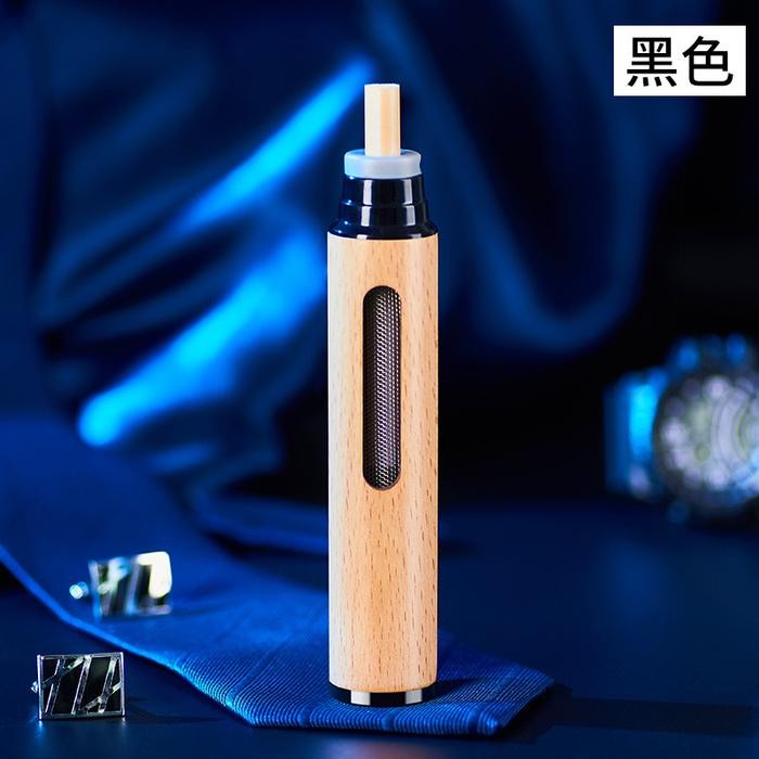 Pipa Asbak Mini Portable Ashtray Muat Semua Ukuran Tanpa Korek Bara Bahan Kayu - Hitam