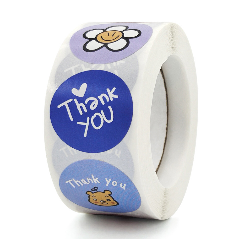 

100-500pcs Round Thank You Stickers for Envelope Seal Labels Gift Packaging decor Birthday Party Scrapbooking Stationery Sticker