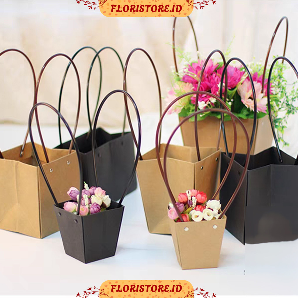 

POT SHAPE PAPER BAG / KERANJANG BUKET BUNGA / AKSESORIS BUKET / FLORIST BAG SUPPLY / FLOWER BASKET / PAPER BAG