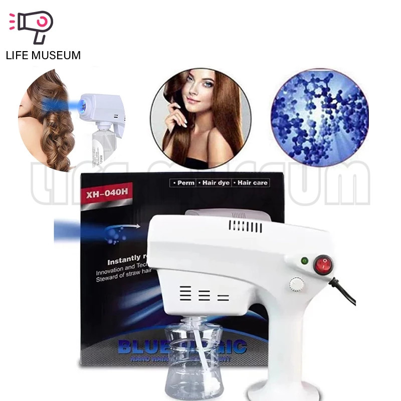 Hair Care Perawatan Rambut Nano Spray Steam Gun Nano Spray Machine Portable Blue Light Nano Mist Mac