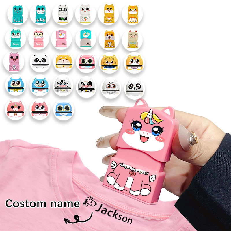 

Customized Name Stamp Paints Personal Student Child Baby Engraved Waterproof Non-fading Kindergarten Cartoon Clothing Name Seal