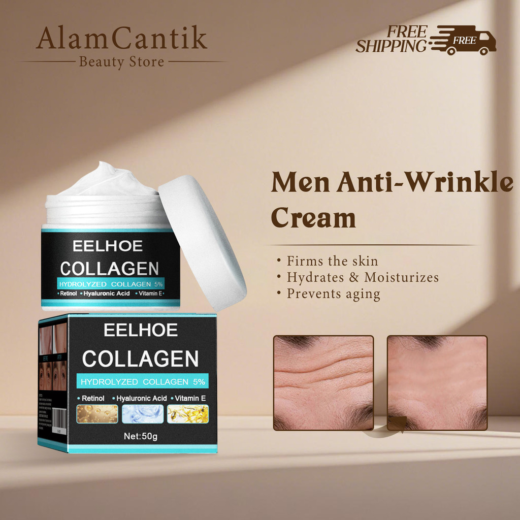 EELHOE Krim Pria 50g Pemutih Wajah Krim Perawatan Kulit Yang Melembabkan Melembabkan Memperbaiki Waj