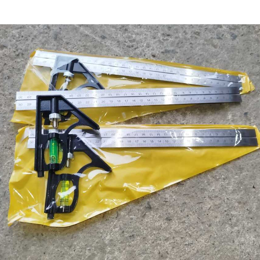 

Penggaris siku waterpas Tukang Siku Mistar Multifungsi ada Waterpass UKURAN 30CM 12