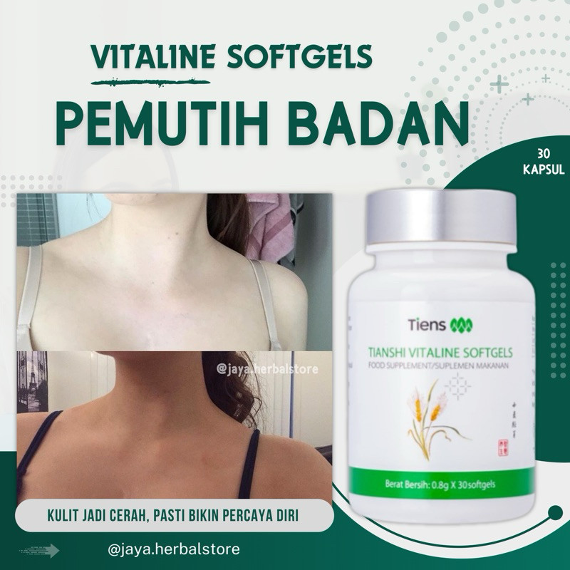 Pemutih Badan Obat Kapsul Pemutih Badan Permanen Vitaline Softgels Suplemen Pemutih BPOM