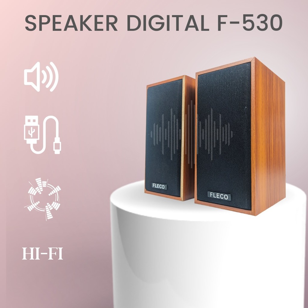SERBA COD Speaker Komputer Kayu Bass Fleco F-530 F 530