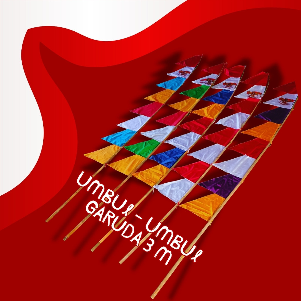 Bendera Umbul-Umbul Warna Merah Putih Umbul Daun Warni Layur Kemerdekaan Umbulumbul Gergaji Garuda