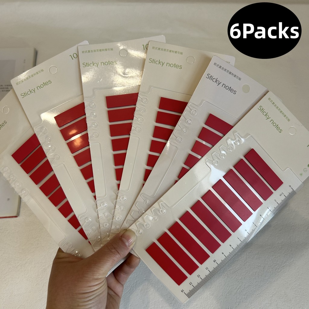 

6 Packs 1200 Sheets Transparent Sticky Notes Self-Adhesive Annotation Books Bookmarks Memo Pad Index Tabs Stationery