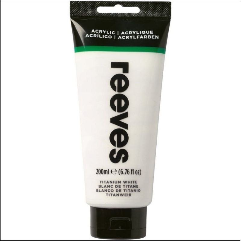 

reeves fine artist acrylic paint/cat akrilik 200ML -titanium white