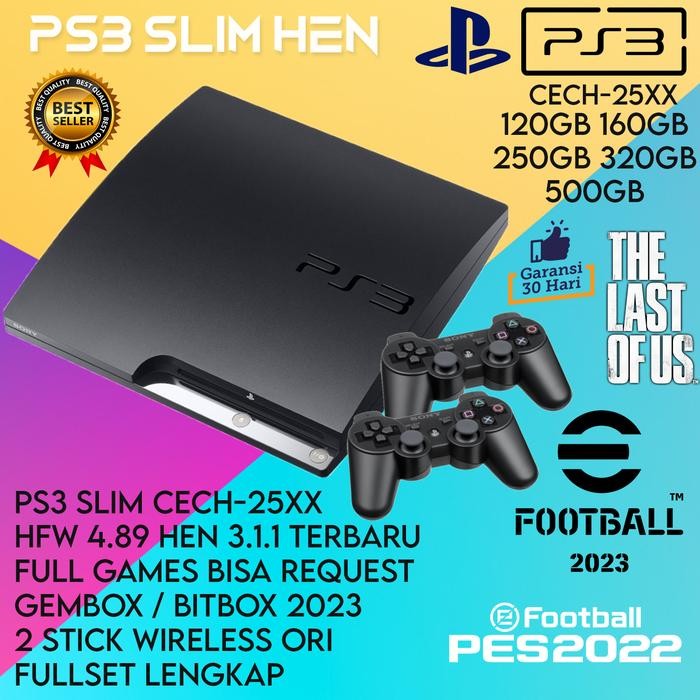 Sony PlayStation PS3 Slim CECH-25XX 160GB ORI Japan Garansi 30 Hari Full Games Bisa Request 2 Stick 