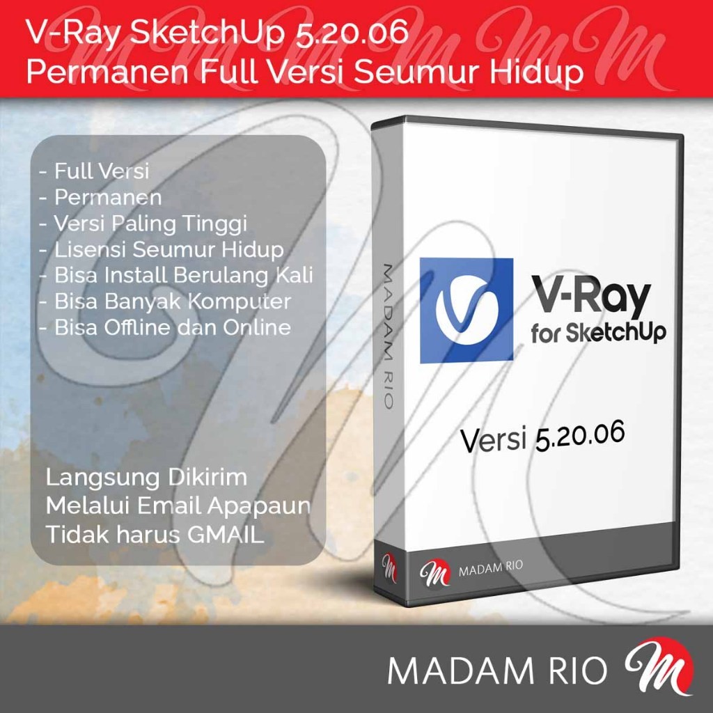 V-Ray atau VRay 5 for SketchUp 2022/2021/2020/2019/2018/2017