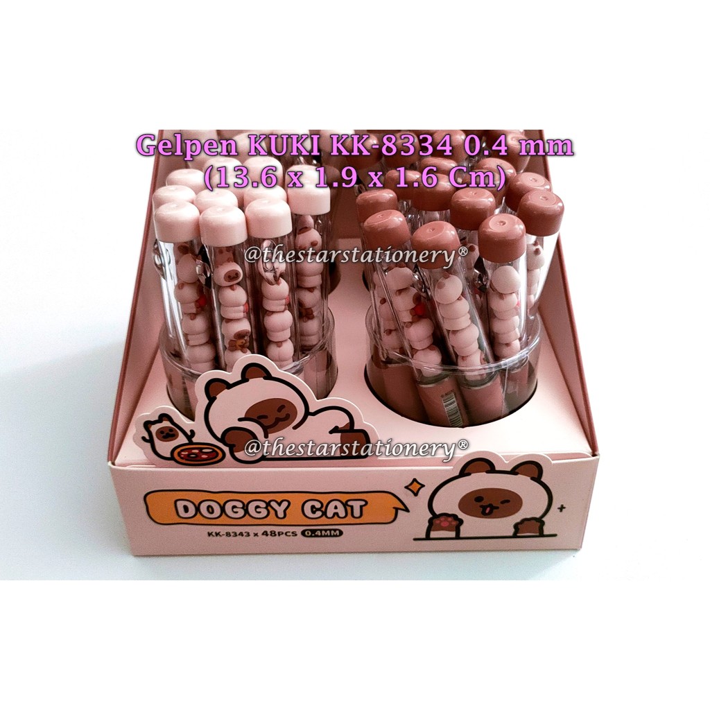 

(1 Pak Isi 48 Pcs) GROSIR Bolpen KUKI KK-8343 Doggy Cat 0.4mm Gel Pen Black (1 Pak Isi 48 Pcs)