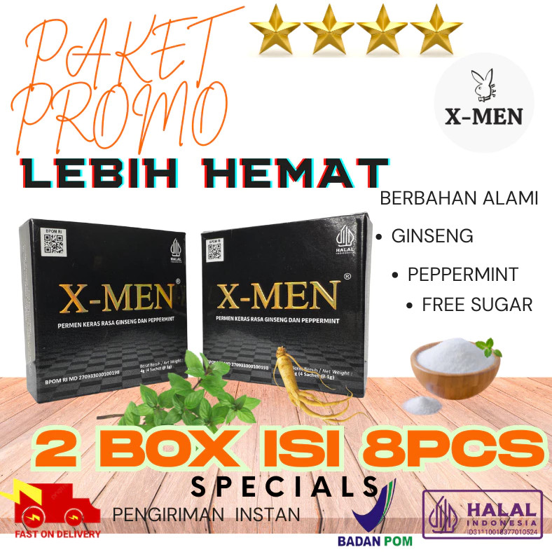 

X-MEN PERMEN KERAS RASA GINSENG DAN PEPPERMINT 2BOX ISI 8PCS