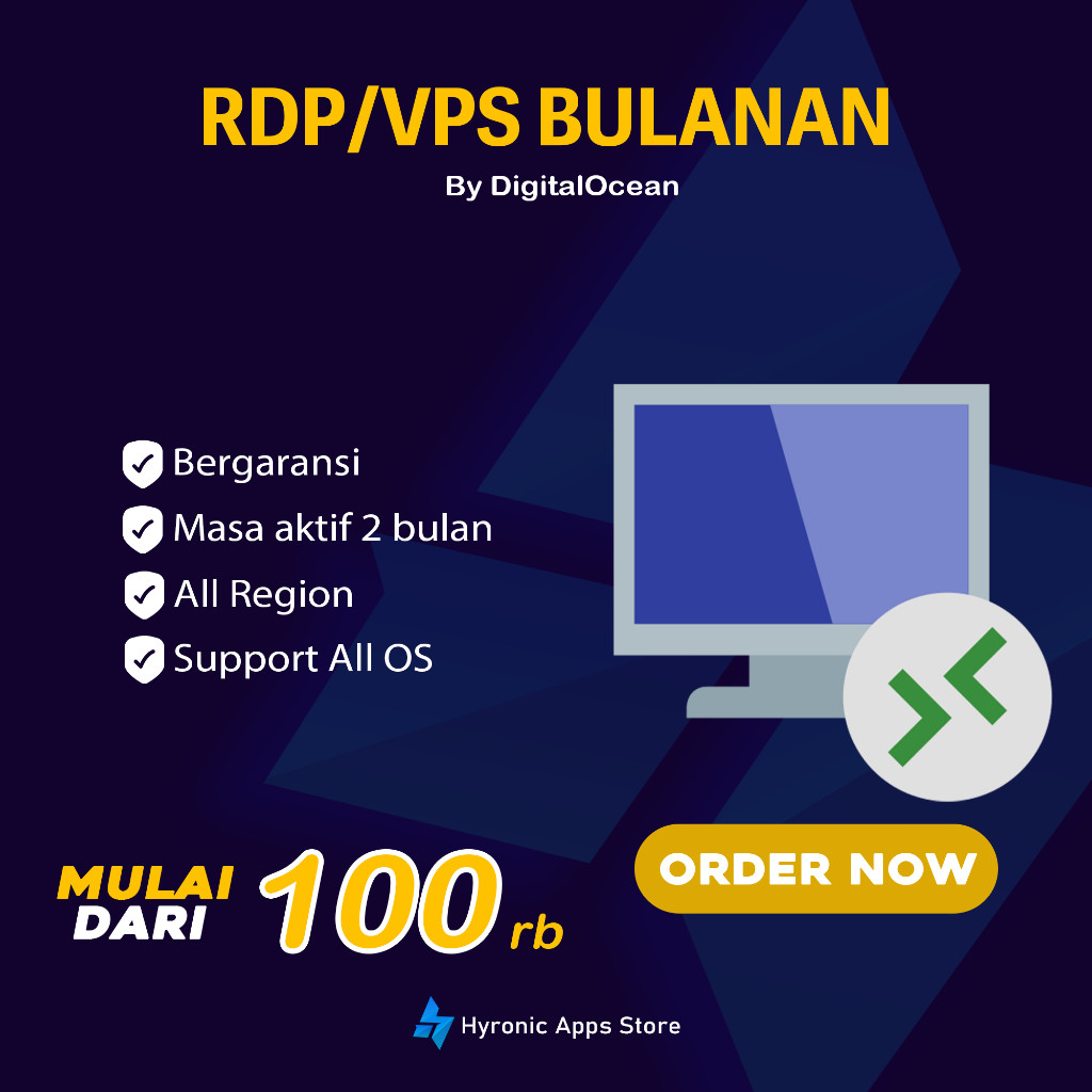 RDP/VPS Masa Aktif 1 Bulan By DigitalOcean