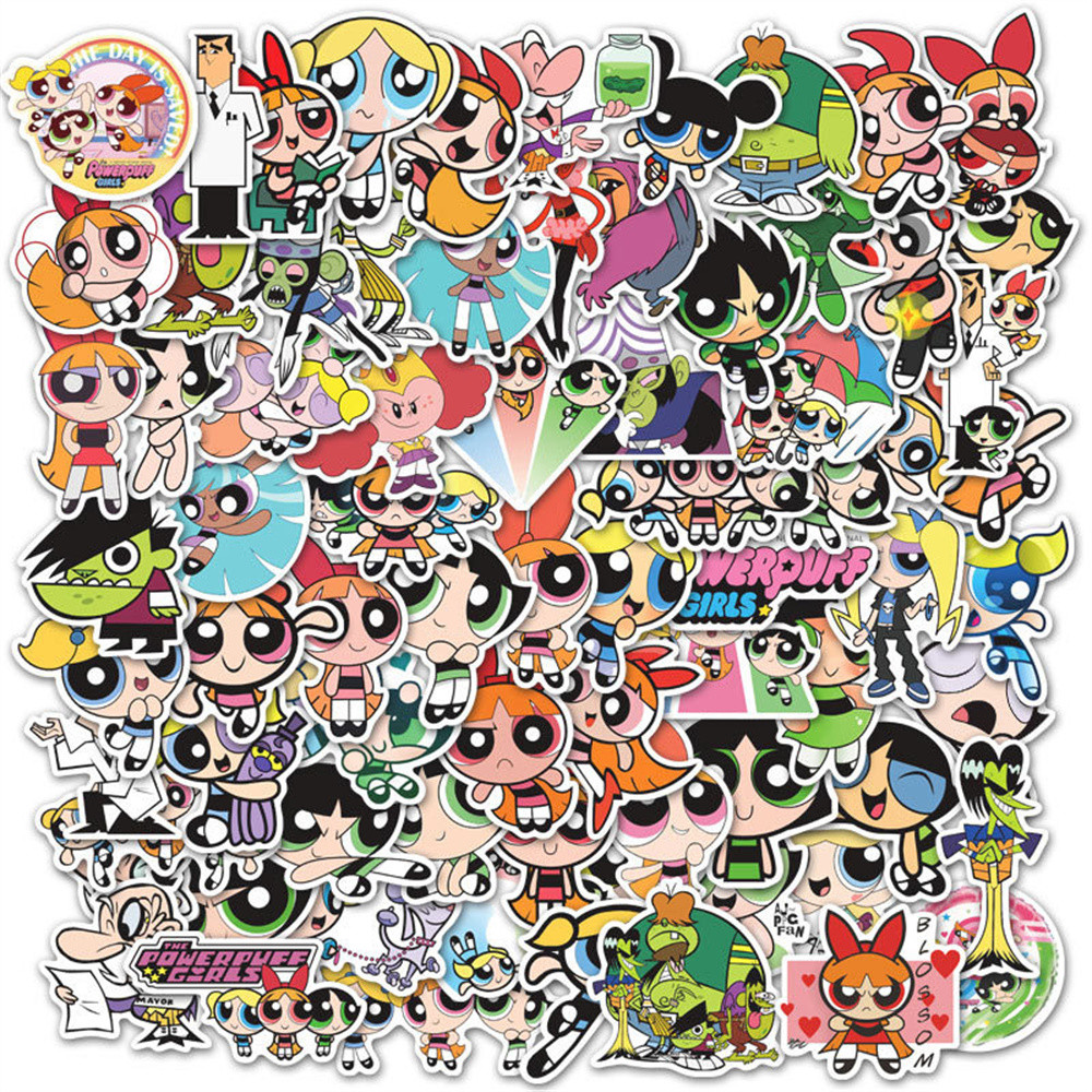 

50 PCS Personalized Animation Works Powerpuff Girls Graffiti Waterproof Sticker Suitcase Laptop Refrigerator Helmet