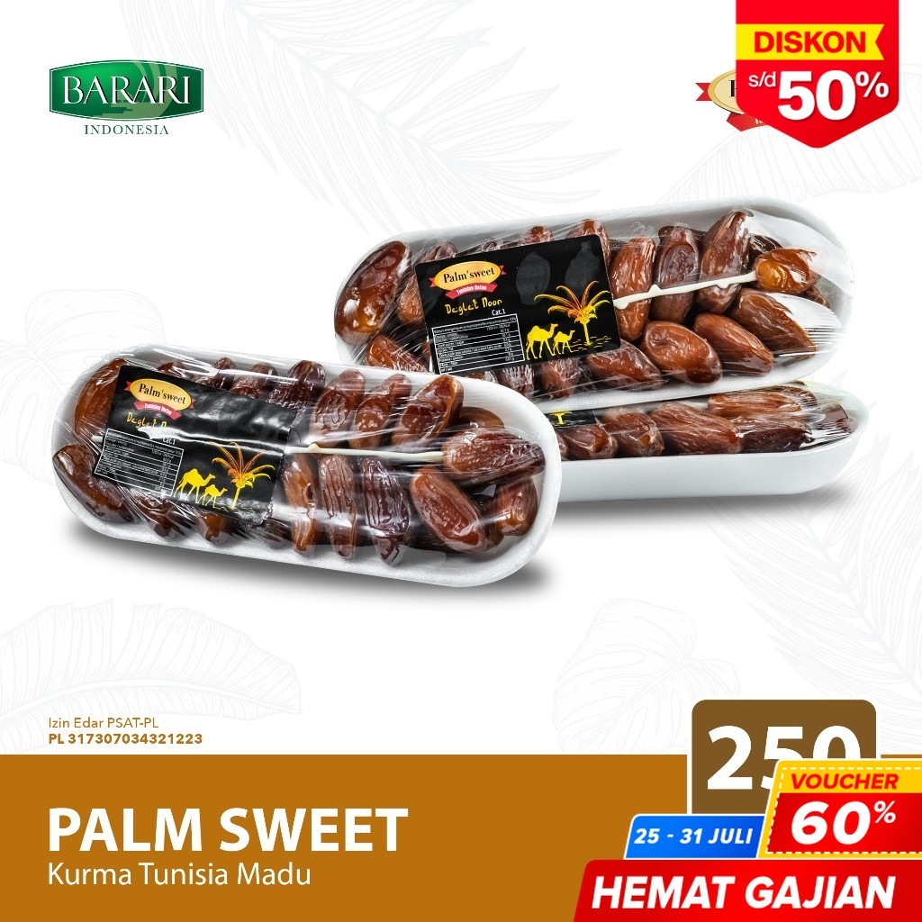 

PALM SWEET Kurma Tunisia Madu 250gr Premium Dates High Quality Tekstur Lembut dan Renyah