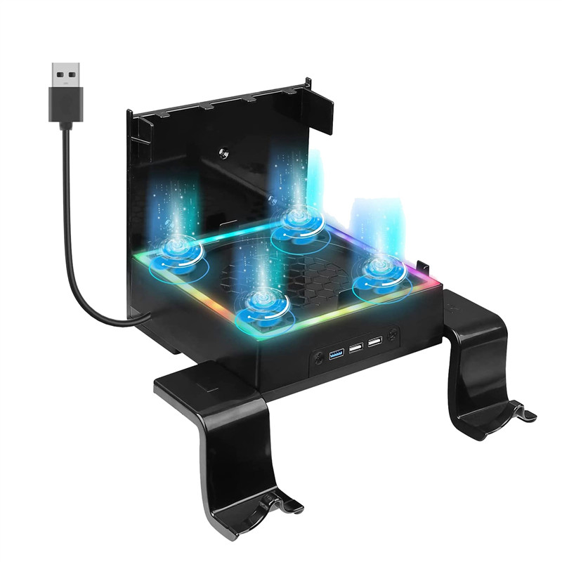 

Supernew Wall Mount for with Cooling Fan and 3 USB Port Game Controller Holder Headphone Hanger Wall Shelf Bracket