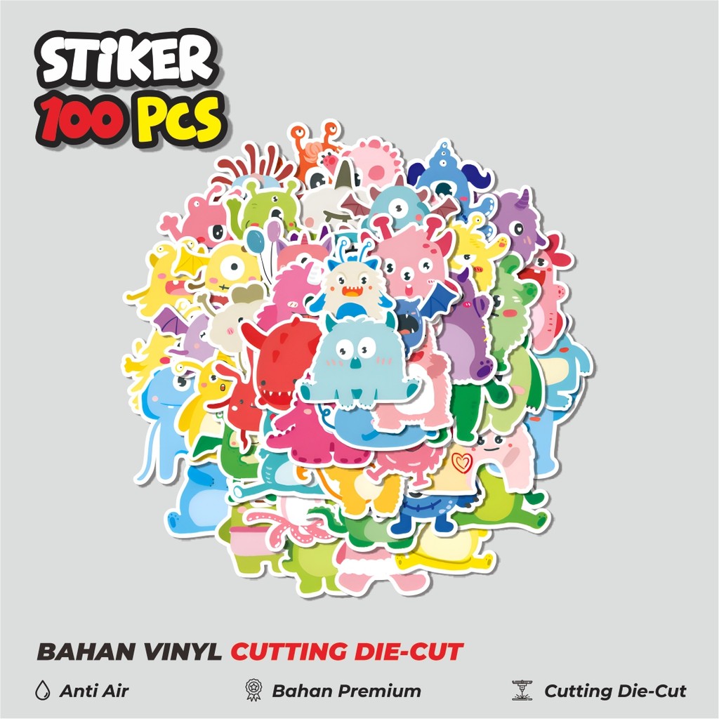 

Terbaru! 50 pcs Stiker Kartun Cute Montser Family Dekorasi Lucu Kreatif untuk Notebook, Skateboard, HP