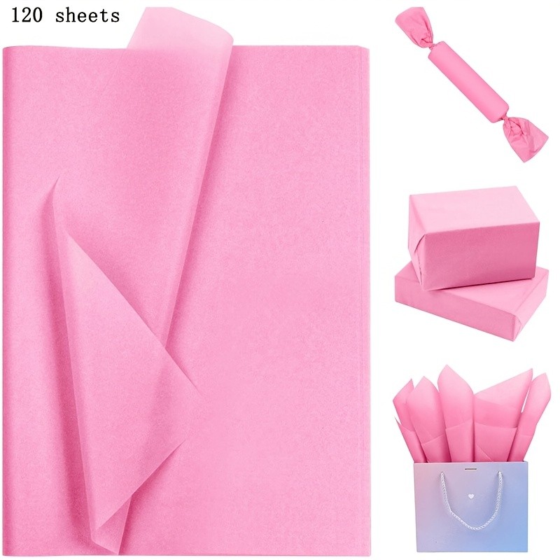 

120 Sheets Pink Wrapping Tissue Paper, 14x20 Inch Bulk Packaging for Gift Bag, DIY Crafts, , Wedding, Party Decor