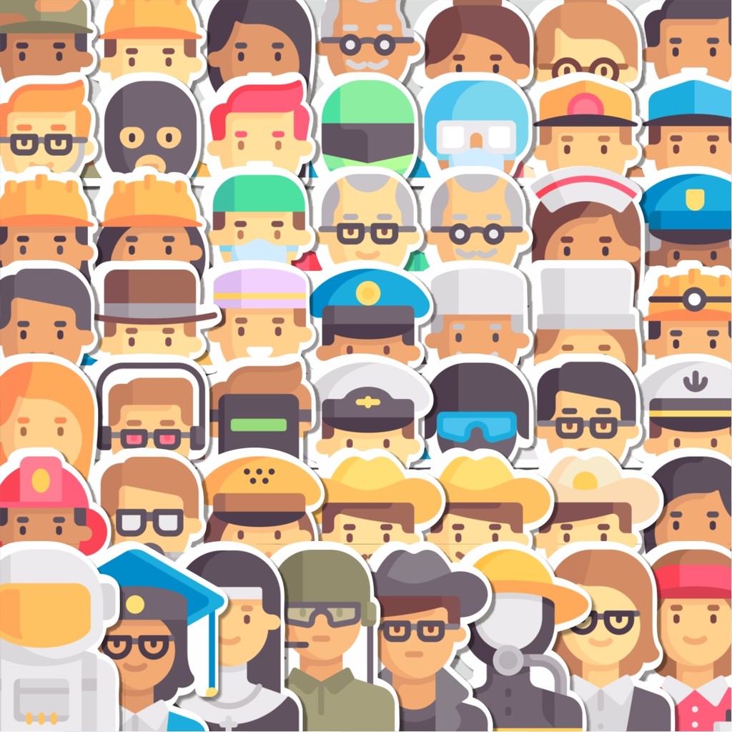 

Stiker Cutting Pack Stiker Avatar Pekerjaan dan Profesi Isi 100Pcs Series Aesthetic Lucu Keren Untuk Koper Bahan Vynil