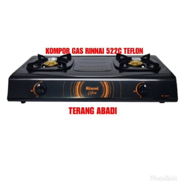 Kompor gas Rinnai 2 tungku 522C teflon