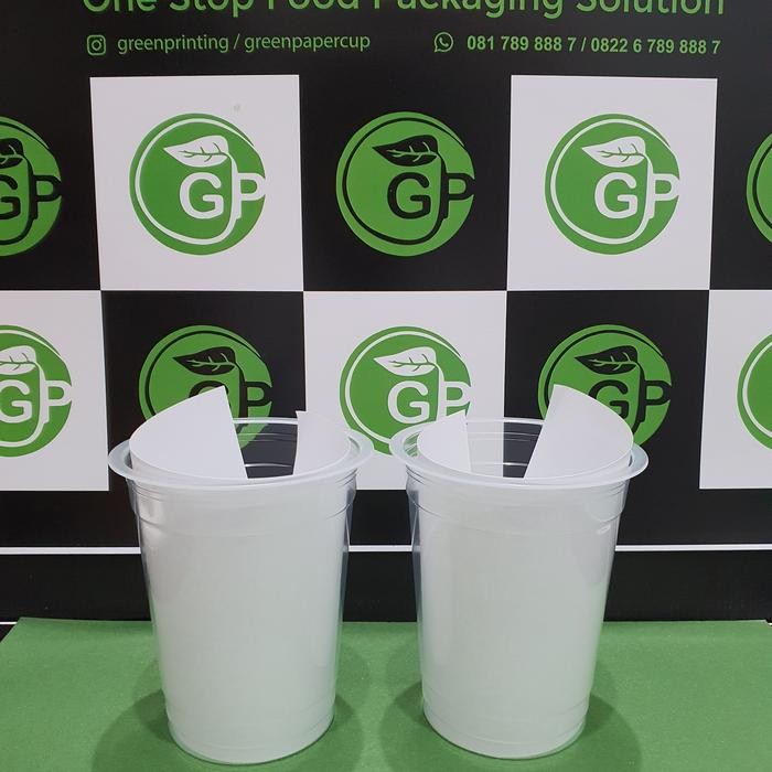 Plastik Cup PP 14 oz Starindo Model Lebar 7 gr (Hanya gelas)