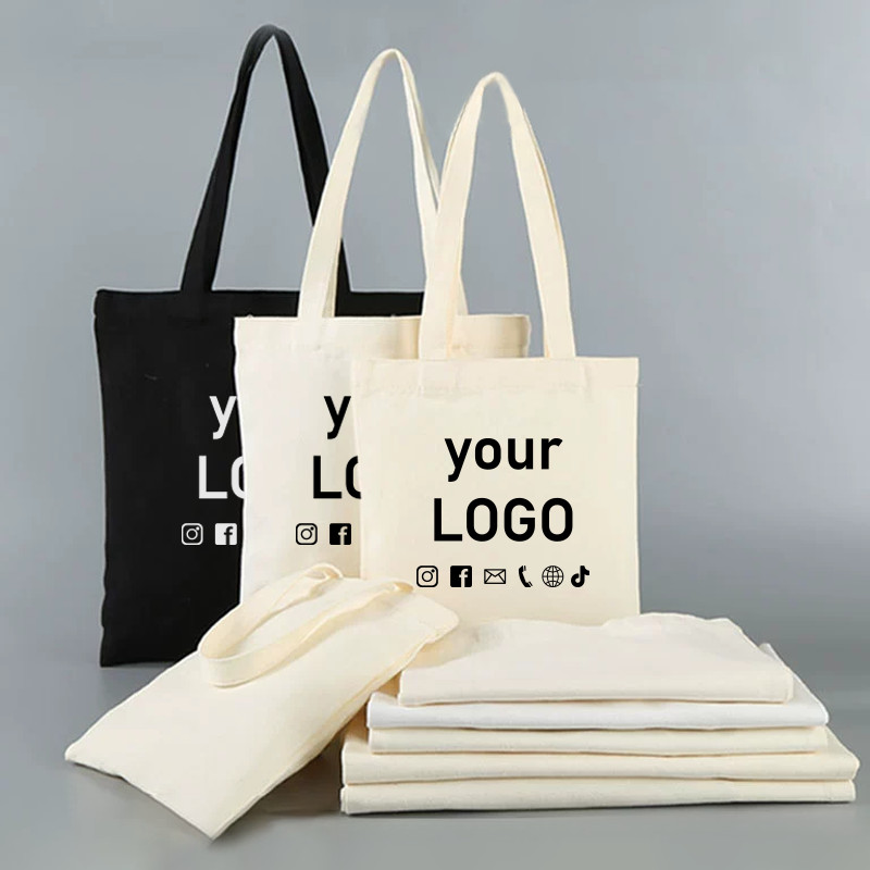 

10 canvas bags custom blank cotton bags eco-friendly shopping bags advertising bags tote bags custom printed logo