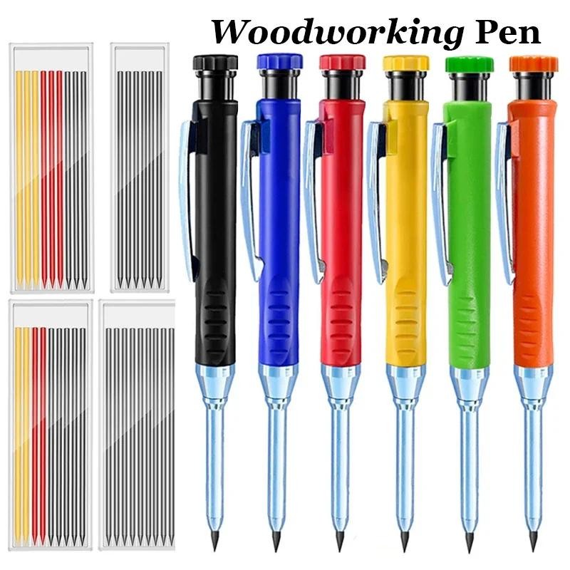 

2.8mm Solid Carpenter Mechanical Pencil For Woodworking Construction Long Head Carpenter Pen With Sharpener Stationery Supplies
