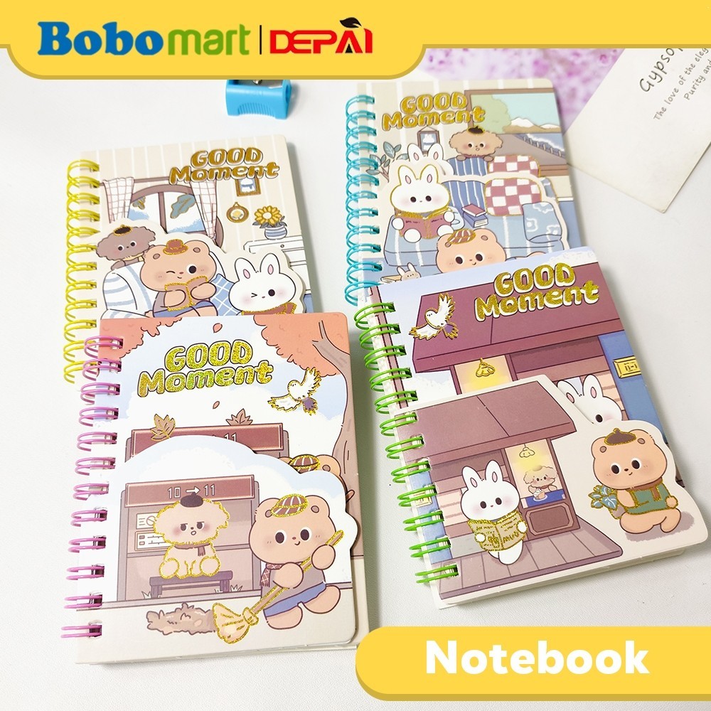 

BOBOMART Buku Tulis Catatan Bergaris Spiral Ruled Diary Fancy Notebook 85 Lembar DP-222-33
