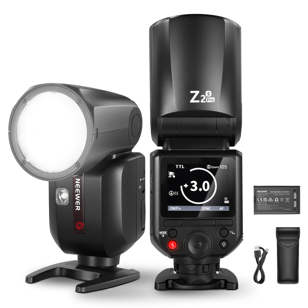 

NEEWER Z2PRO-F TTL Round Head Flash Speedlite For Fujifilm, Wireless Compatible with Godox,3000mAh Battery, 600 Full Power Flash