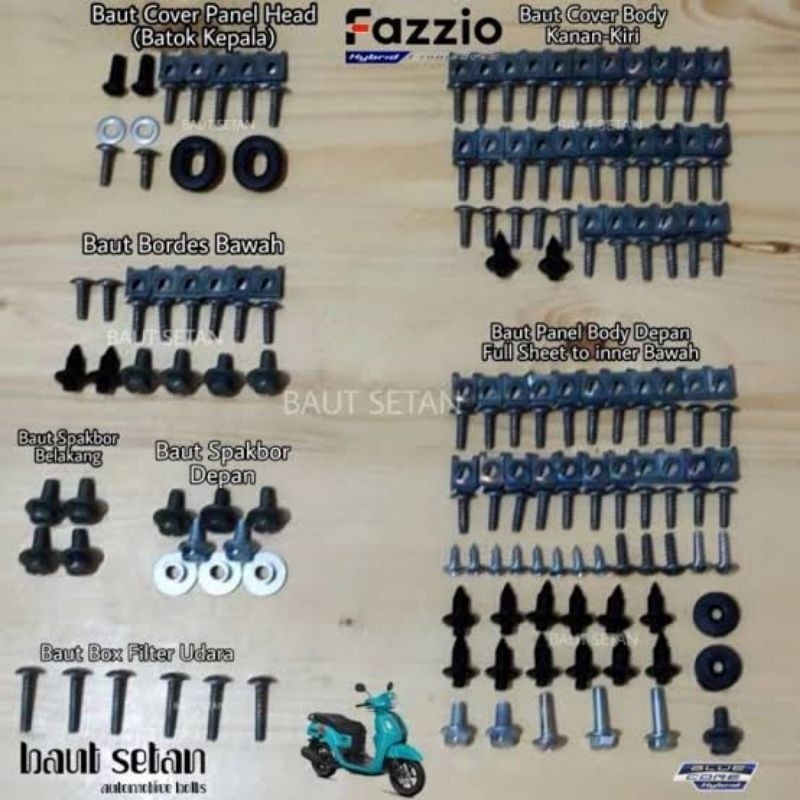 baut fullset body yamaha FAZZIO - Baut lengkap Yamaha Fazzio