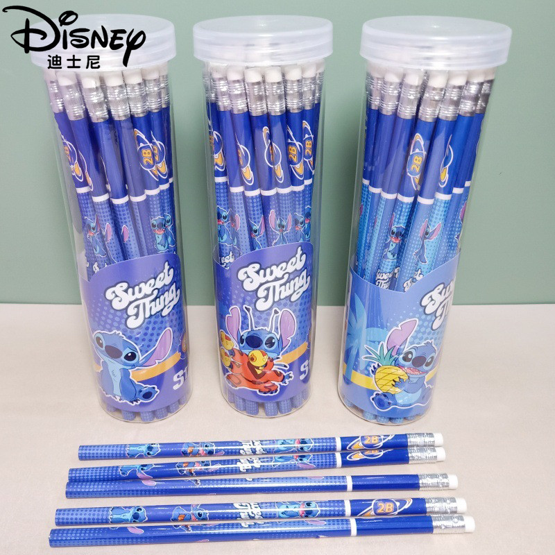 

Anime Disney Stitch 30-pack wooden pencil small leather eraser pencil barrel student 2b painting pencil stationery gift
