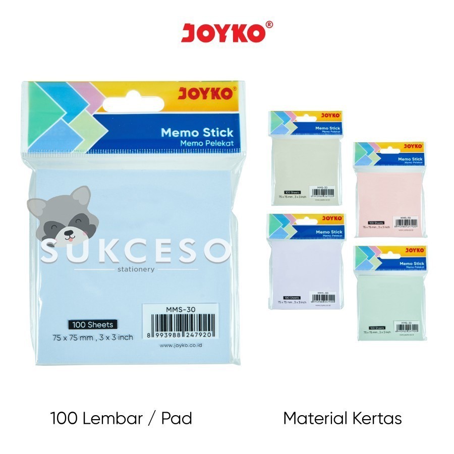 

Joyko Memo Stick MMS 30 Colors / Sticky Notes Tempel