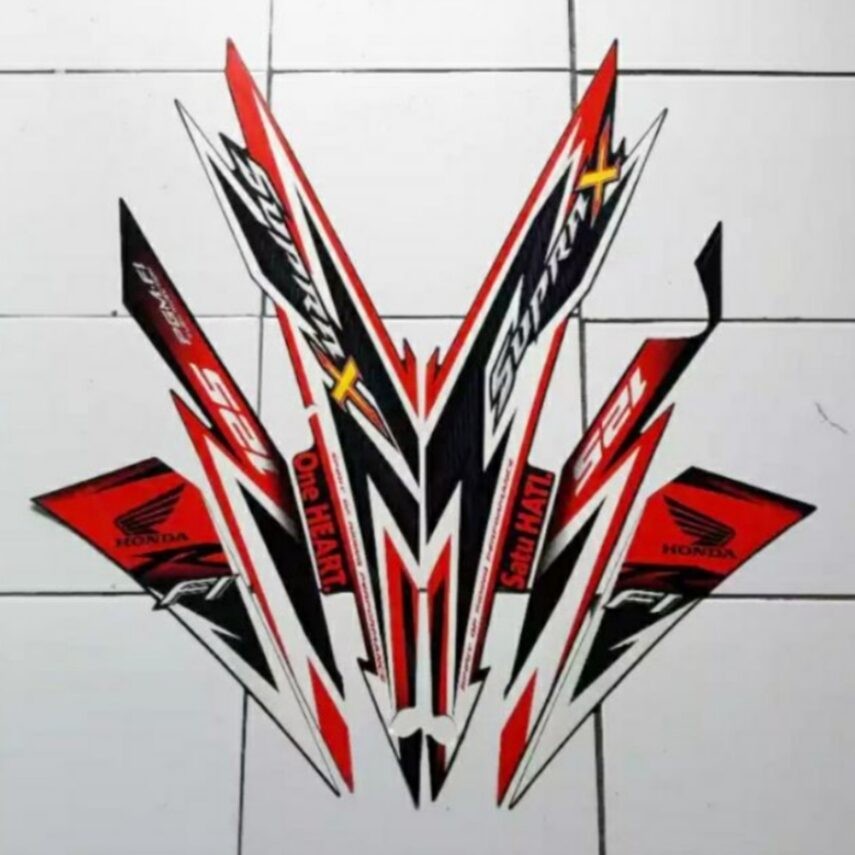 Striping Ori body Honda Supra X 125R fi 2014 stiker bawaan original bodi honda supra x old supra x 1