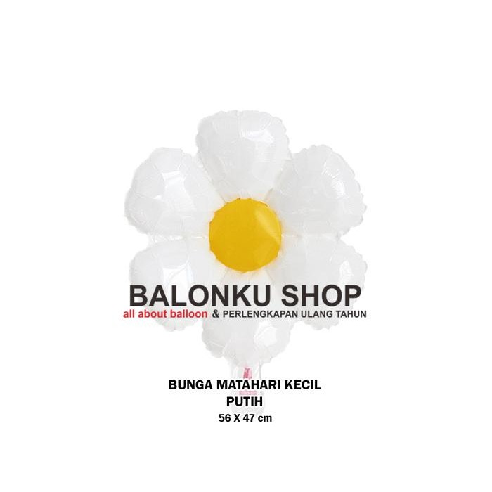 TERLARIS Balon Foil Bunga Matahari / Balon Bunga Daisy / Balon Bunga Putih - Kecil
