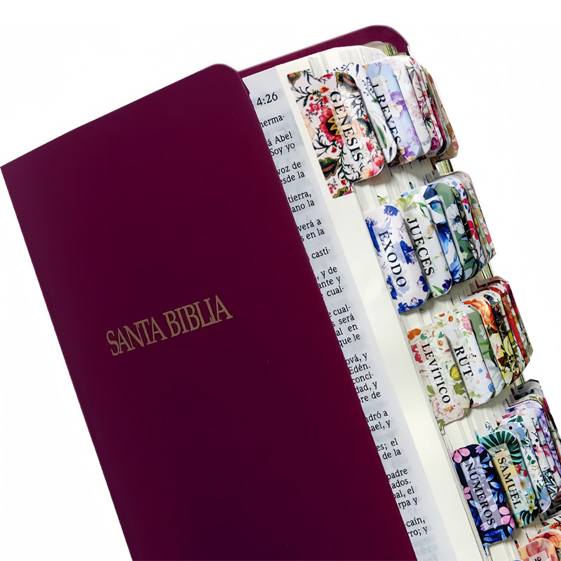 

75pcs Spanish Bible Tags,Flower Theme, Spanish Laminated Bible Tags, Bible Tags, Spanish Bible Tags