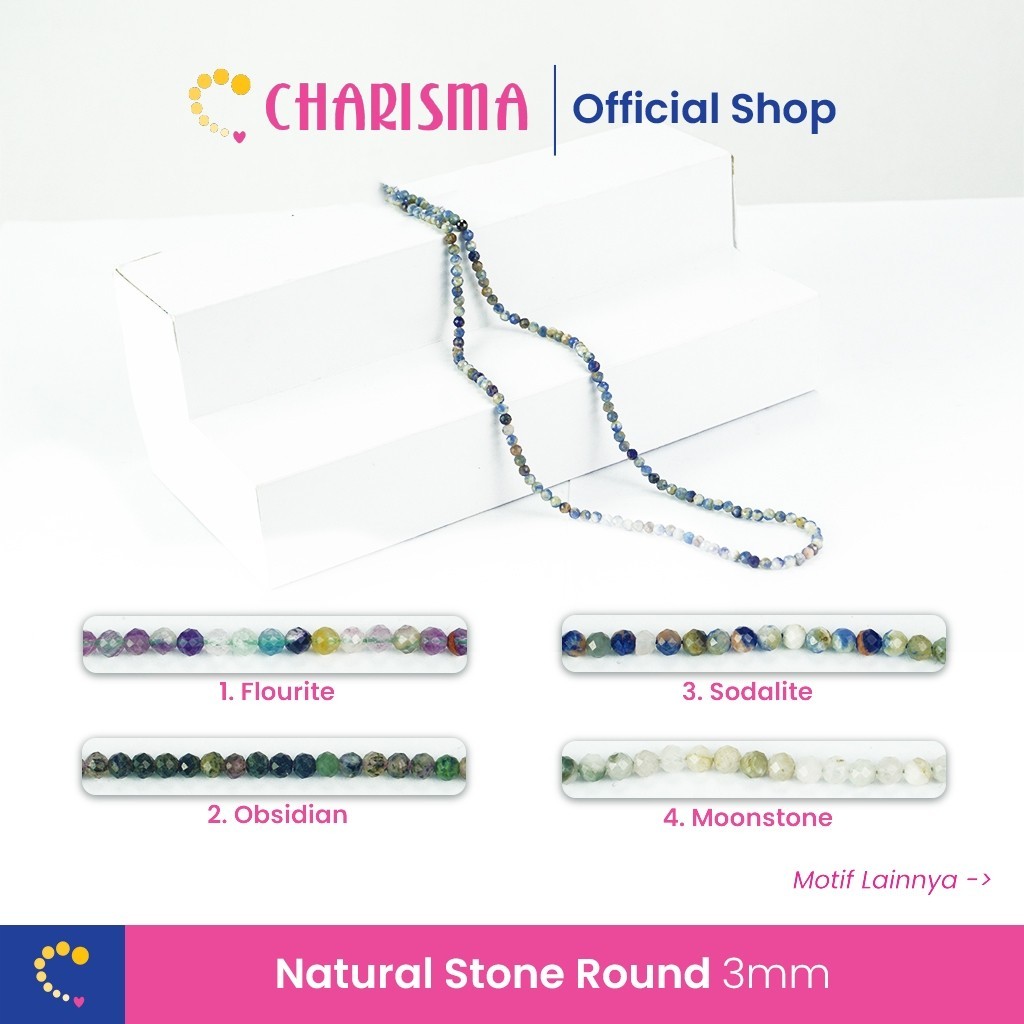 Charisma Natural Stone - Stone Beads / Manik Batu Alam 3mm