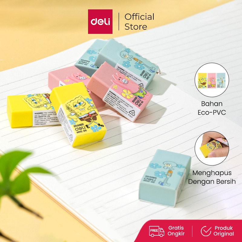 

Deli Penghapus Pensil Bahan Eco PVC Warna Cerah kualitas baik EH01200