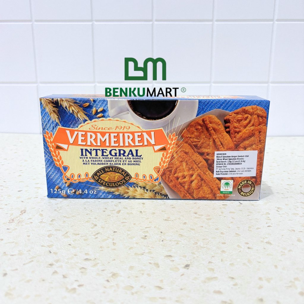 

Vermeiren Whole Wheat Speculoos Biscuits (125 gr) | Speculoos Biskuit | Biskuit Gandum