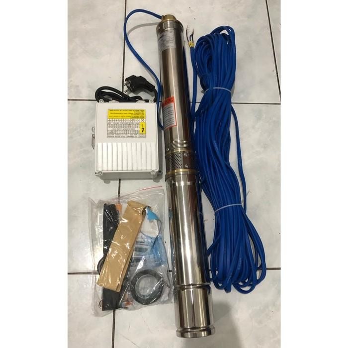 MAXPUMP 3SDM2/5-0.16HP Pompa Satelit 3 Inch Submersible Pump 220V 0.16Hp Kabel Biru 20M Control Box 