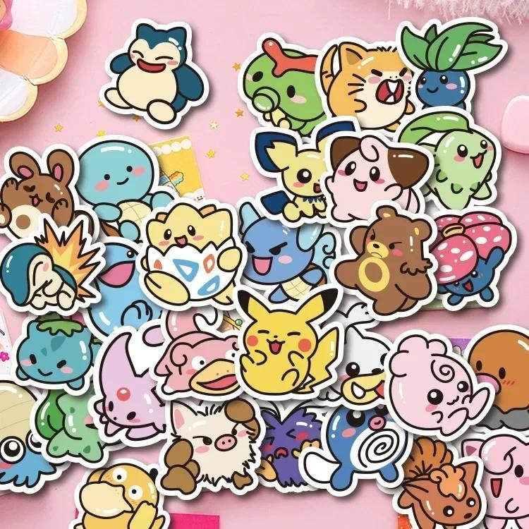 

50PCS Kawaii Anime Pokemon Stickers Pikachu Decals DIY for Laptop Luggage Skateboard Phone Cartoon Kid Toy Gift Stickers