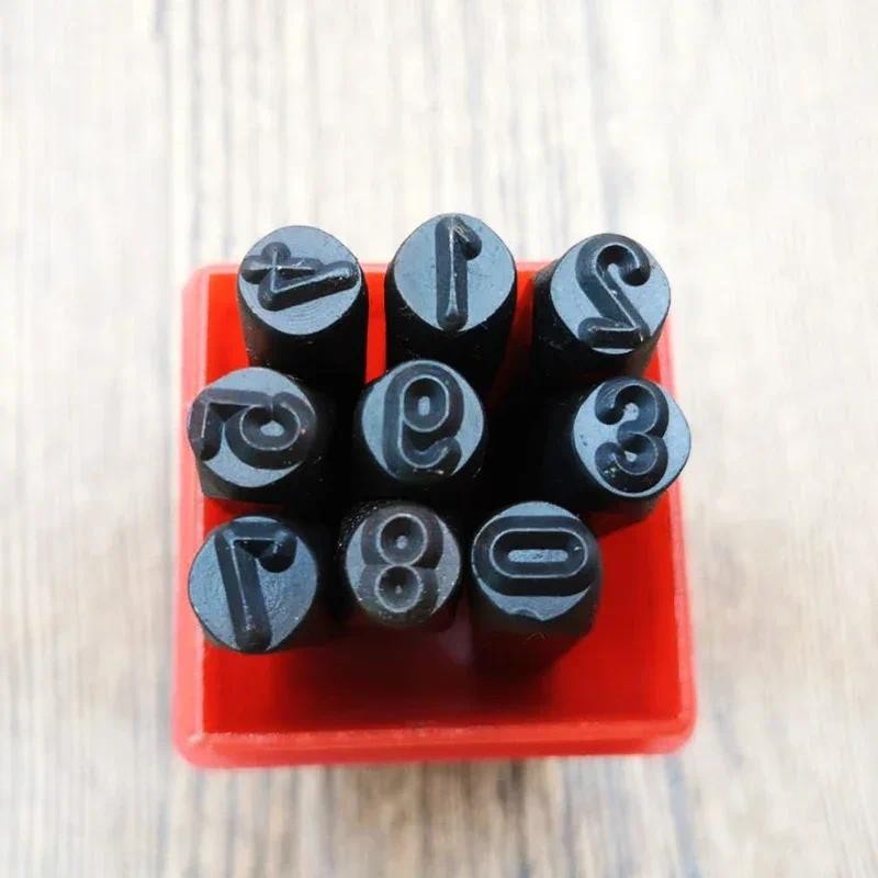 

0-8 Numbers 9pcs/set Punch Leather Punching Hand Leather DIY Tool and Carving Seal 2/4/6MM Carbon Steel