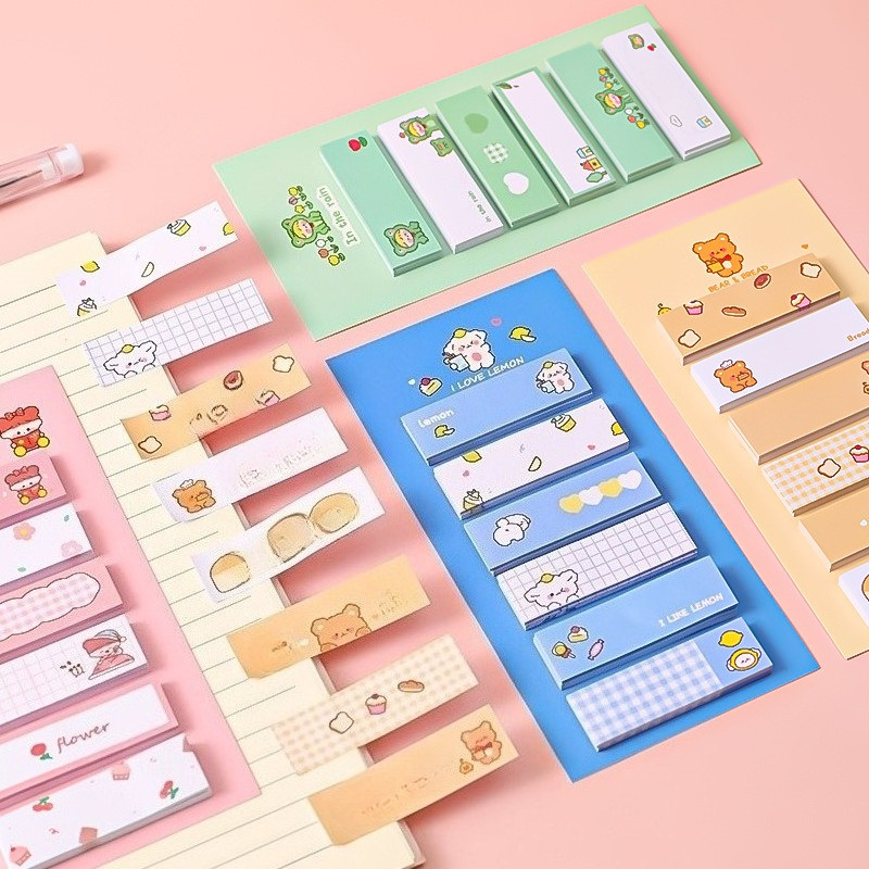 

1Pcs 6 × 2sheet Grid Girl Index Stickers Student Cute Instruction Stickers Ins6 Notes Creative Message Sticky Note Paper