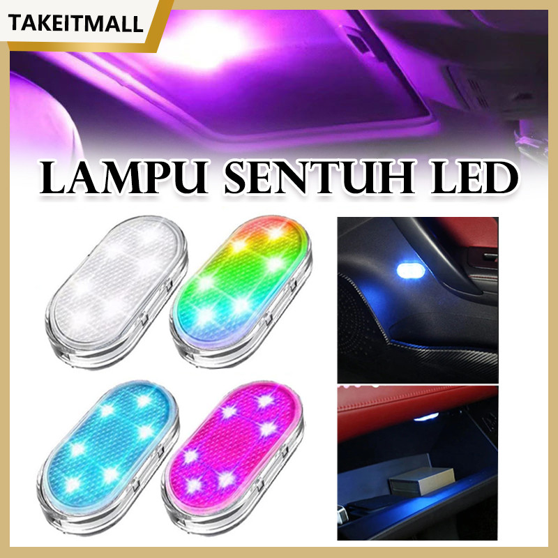 Lampu Sentuh Interior Mobil LED/Interior Mobil Nirkabel Lampu Pencahayaan Sekitar Mobil LED
