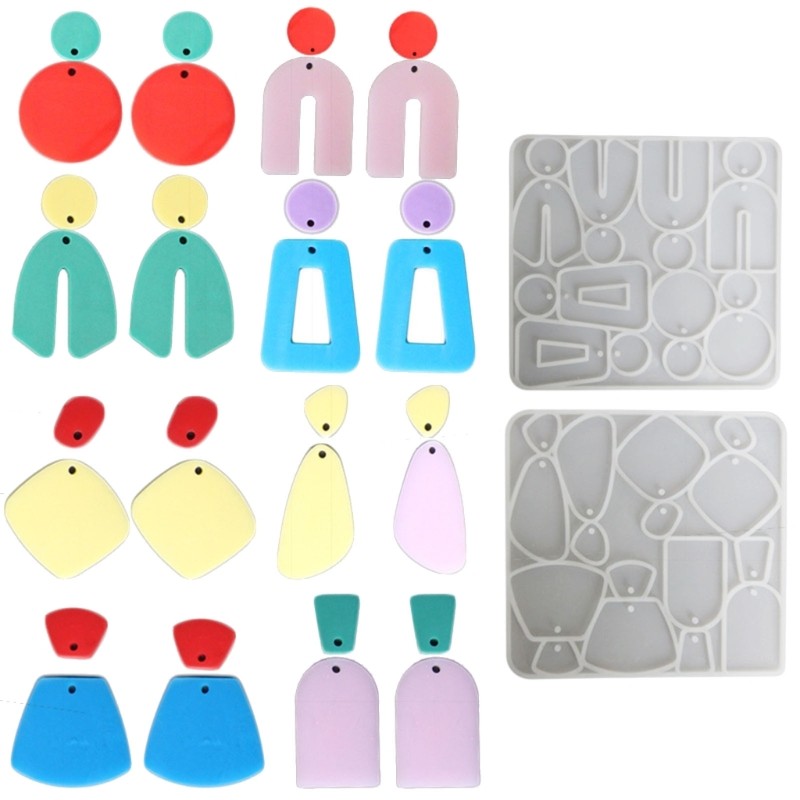 

R3MC Irregular Earrings Epoxy Resin Mold Geometric Eardrops Dangler Silicone Mould DIY Crafts Jewelry Pendant Casting Tools