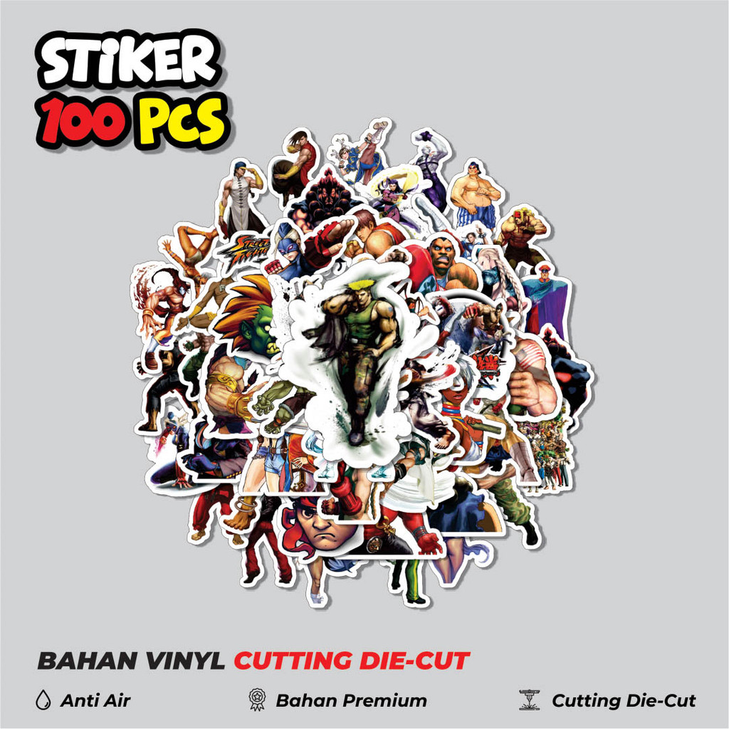

Terbaru! 50 pcs Stiker Video Game Series Street Fighter Character Mix 4 Dekorasi Lucu Kreatif untuk Notebook, Skateboard, HP