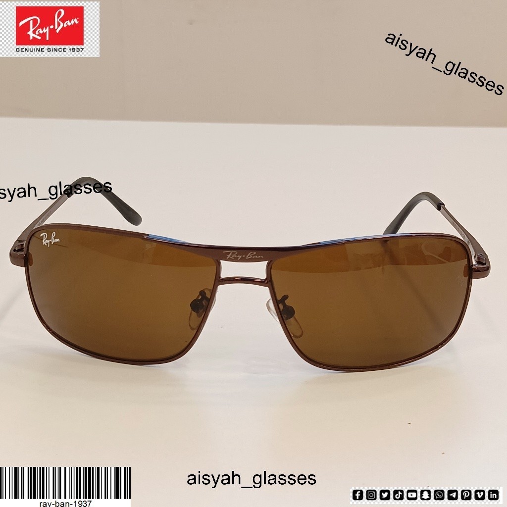 (COD) KACAMATA HITAM RAY BAN RB 8013 COKLAT Dengan Lensa COKLAT 64[]12128 Case & Kain