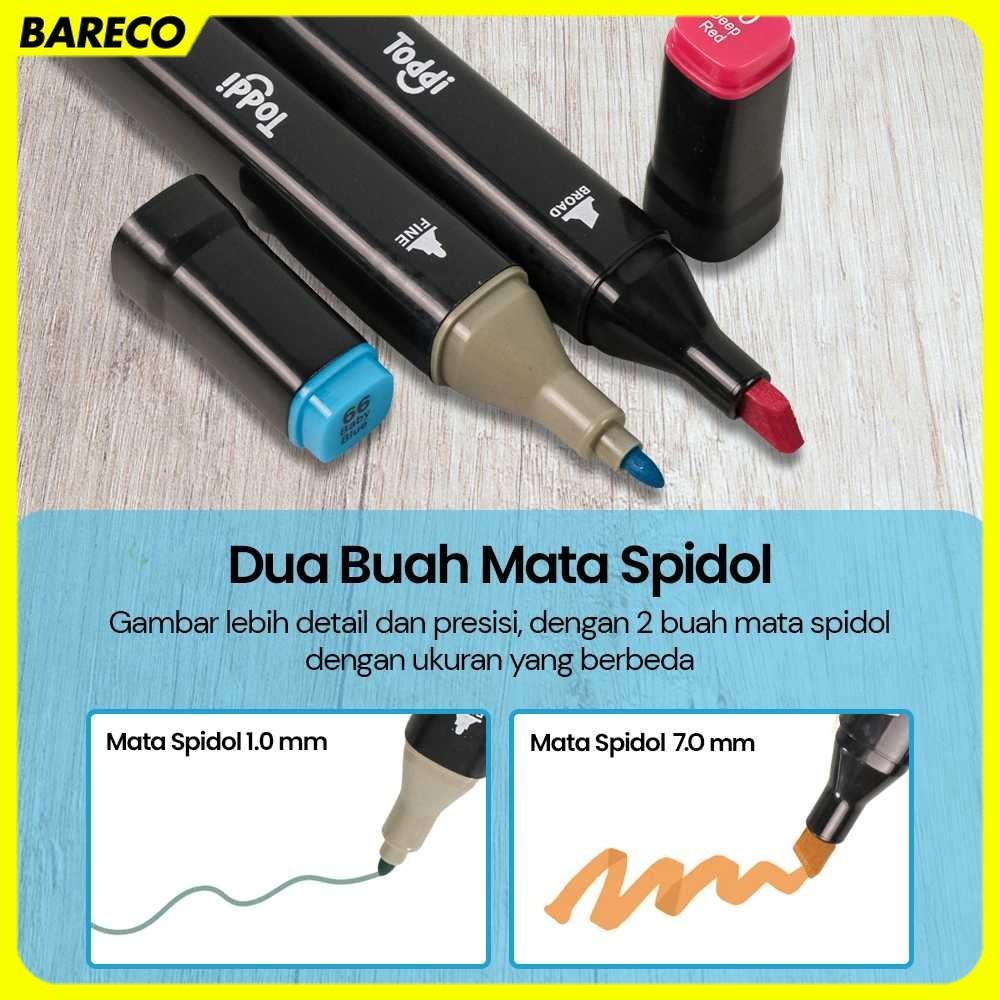 

Toddi Spidol Dual Side Fine Art Brush Pen Art Marker Set 80 Color - HL270