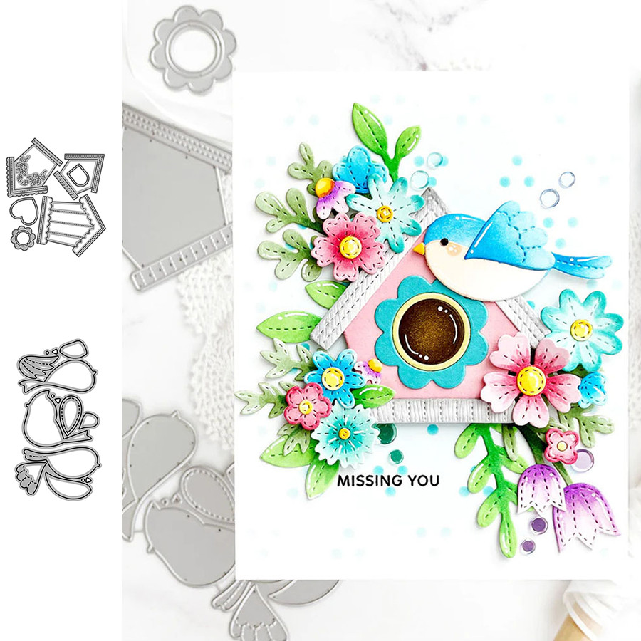 

2025 New Arrival Birds Nest Shed Tweet Knife Mould Metal Cutting Dies for DIY Scrapbooking Card Making Stencils Crafts